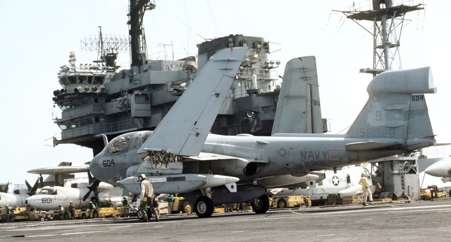 cv-66 uss america kitty hawk class aircraft carrier us navy ea-6b prowler 117