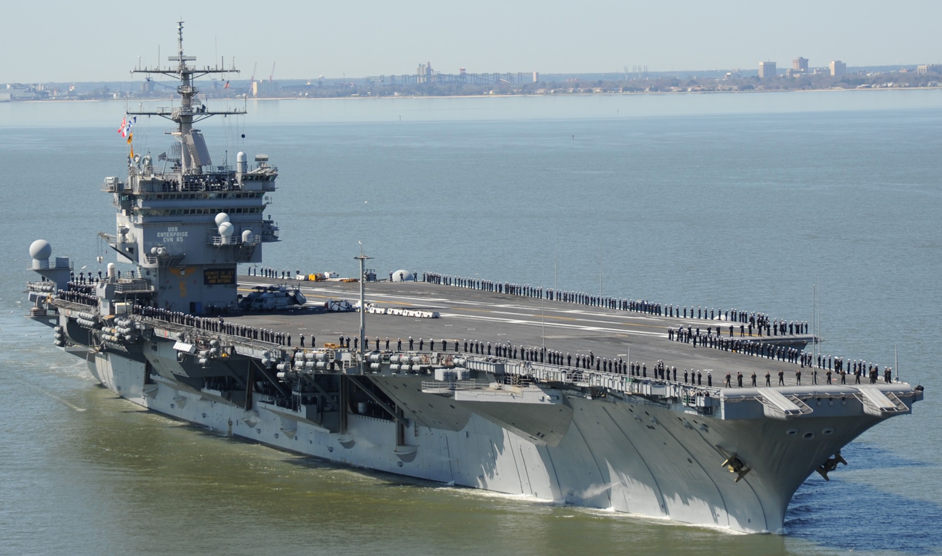 cvn-65 uss enterprise aircraft carrier us navy depart norfolk final deployment 60