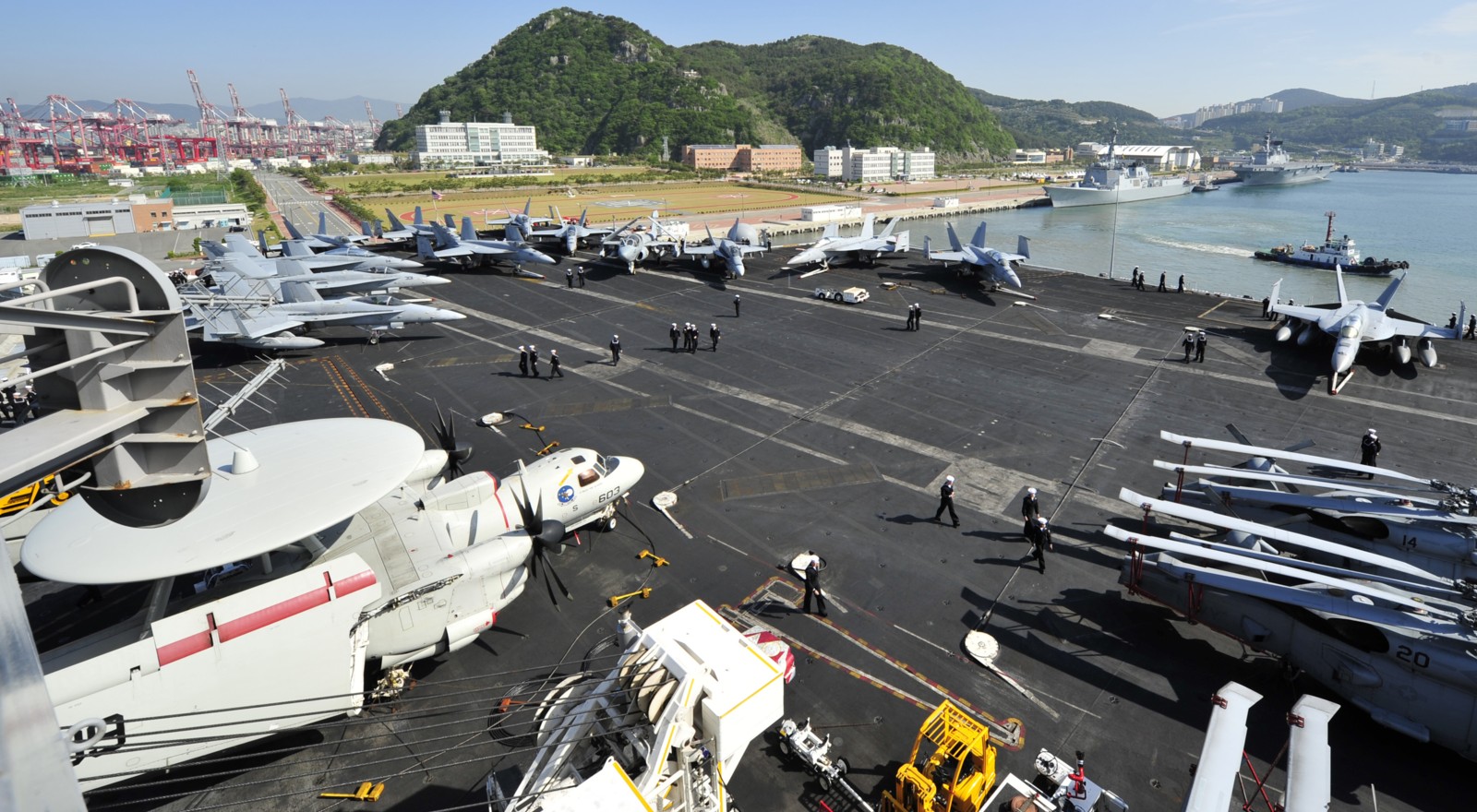 cvn-68 uss nimitz aircraft carrier air wing cvw-11 us navy busan korea 201