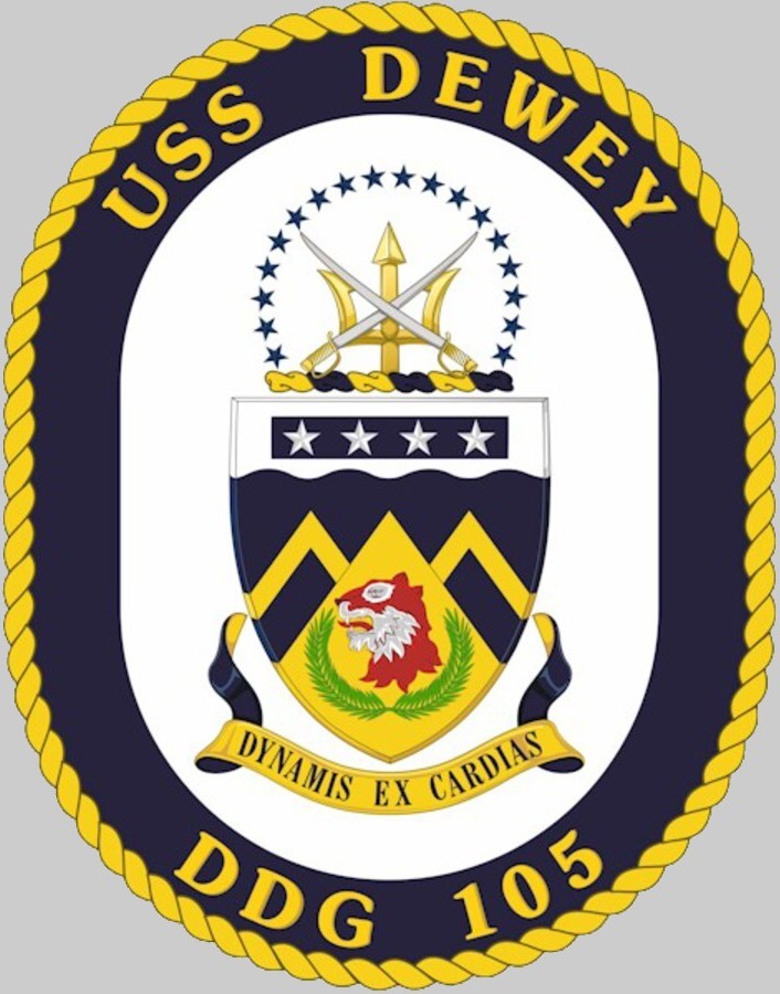 ddg-110 uss dewey crest insignia patch badge arleigh burke class guided missile destroyer aegis us navy 02x