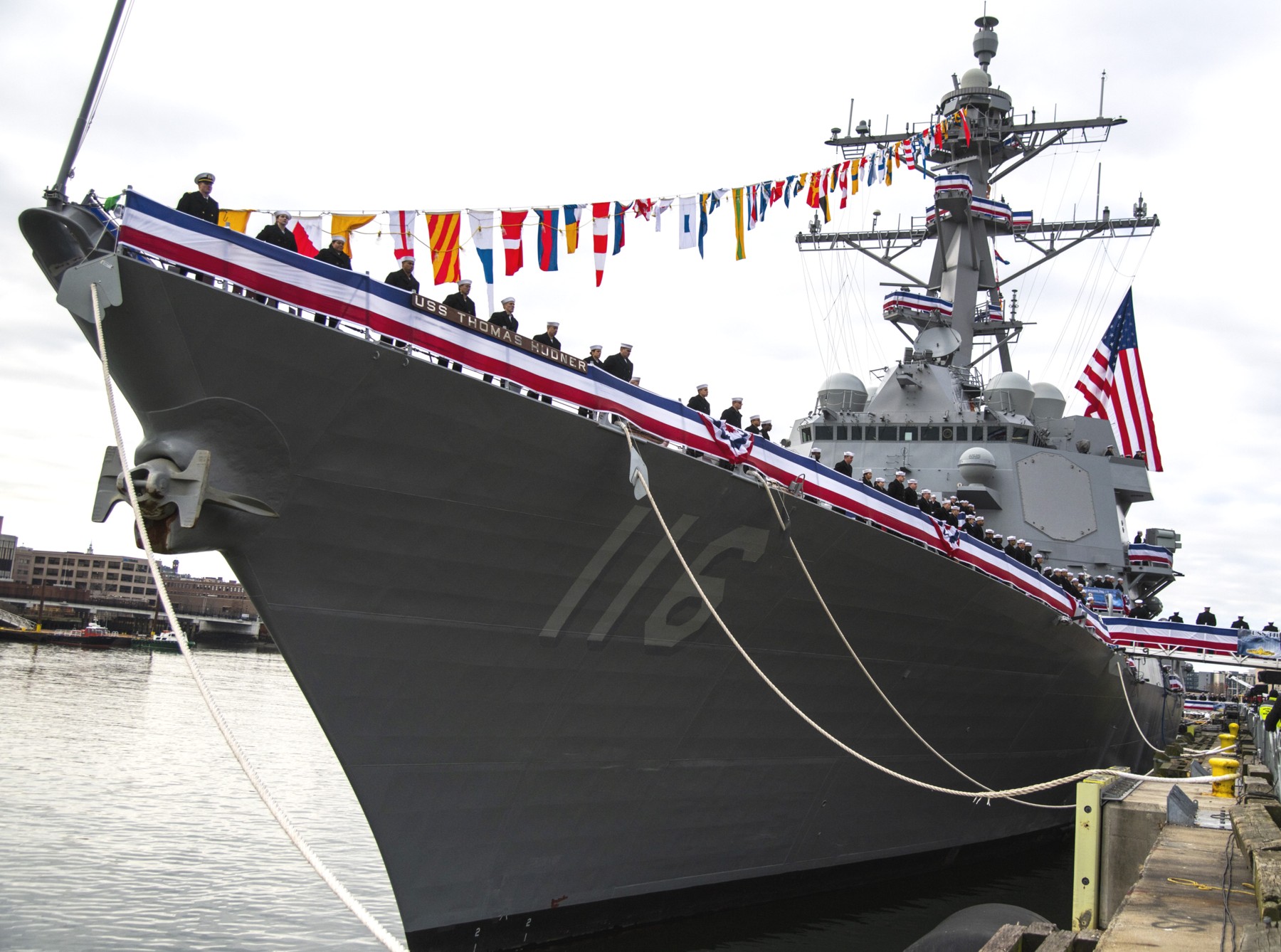 ddg-116 uss thomas hudner arleigh burke class guided missile destroyer us navy aegis 27 commissioning ceremony boston