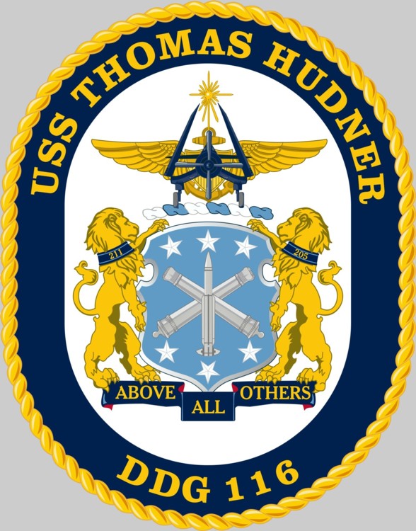 ddg-116 uss thomas hudner insignia crest patch badge arleigh burke class guided missile destroyer us navy aegis 02x
