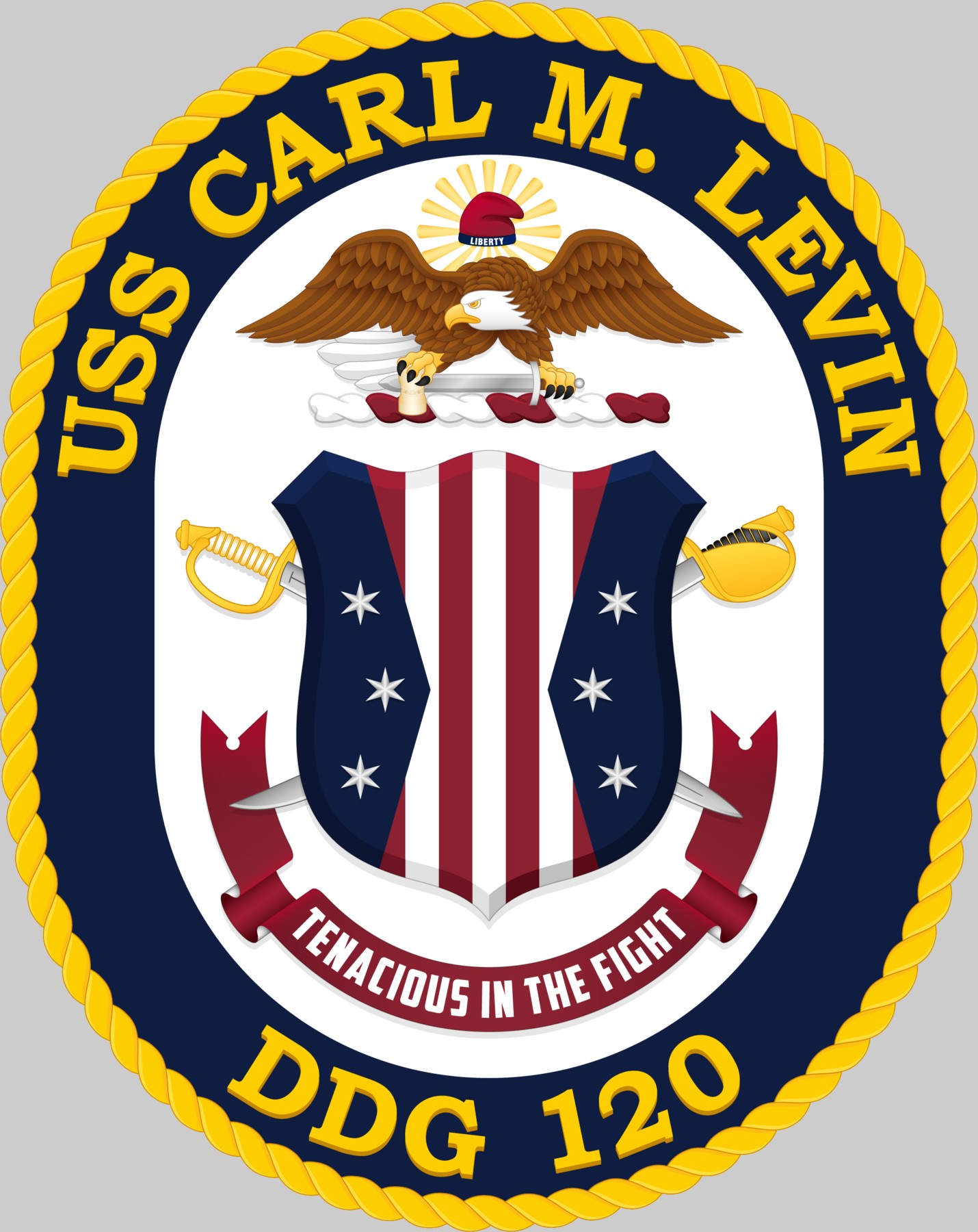 ddg-120 uss carl m. levin insignia crest patch badge arleigh burke class guided missile destroyer us navy 02x