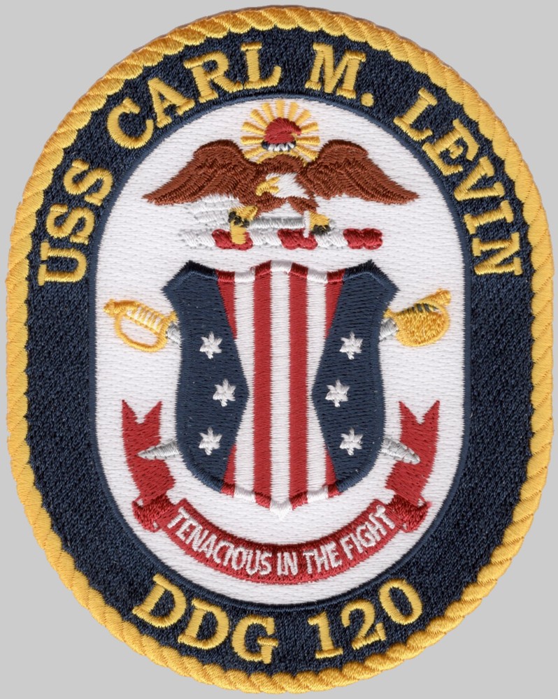 ddg-120 uss carl m. levin insignia crest patch badge arleigh burke class guided missile destroyer us navy 02p