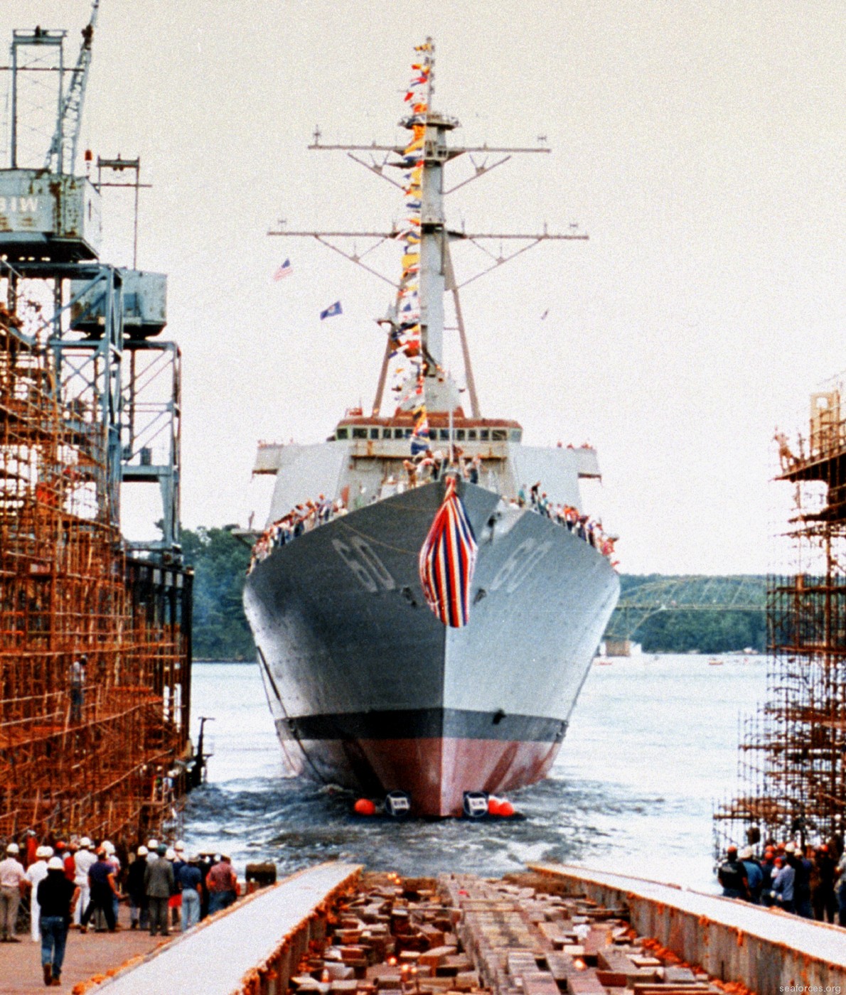 ddg-60 uss paul hamilton guided missile destroyer us navy 59 launching ceremony july 1993