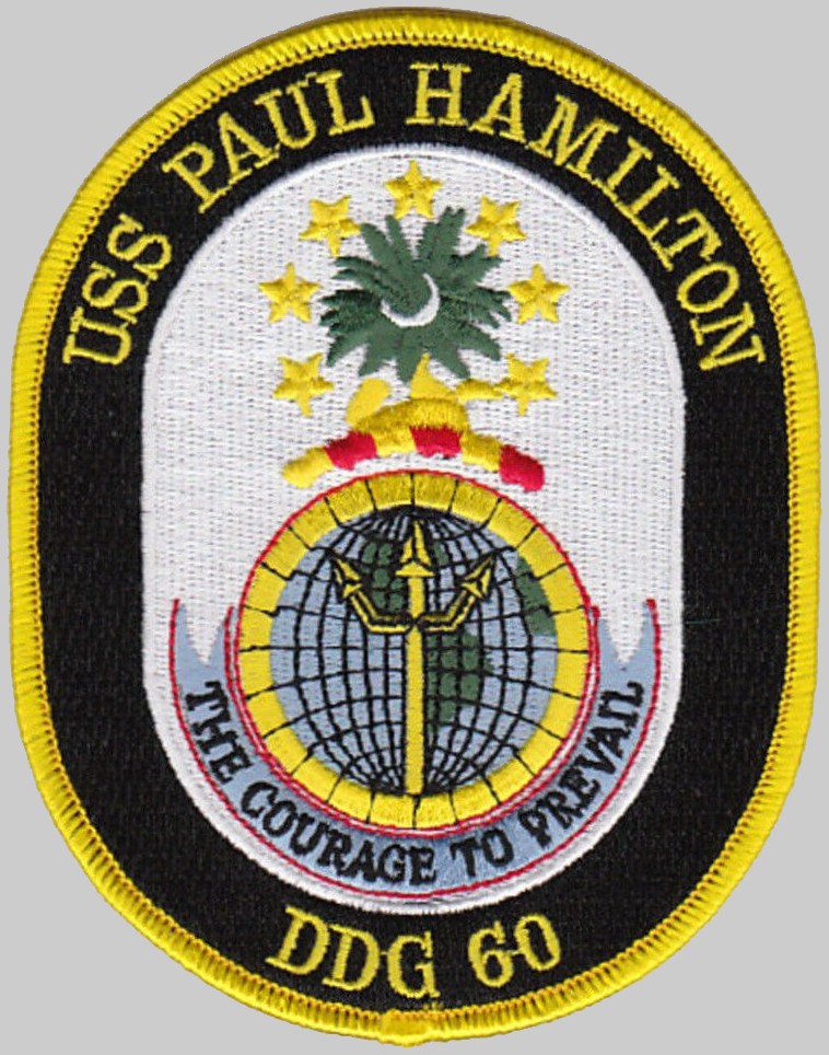 ddg-60 uss paul hamilton patch crest insignia destroyer us navy 02p