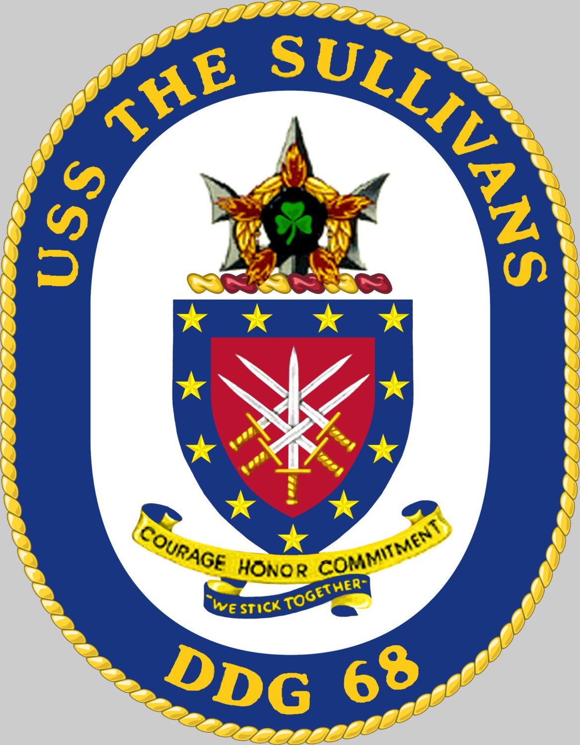 ddg-68 uss the sullivans insignia crest patch badge destroyer us navy 02c