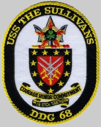 ddg-68 uss the sullivans insignia crest patch badge destroyer us navy 02p