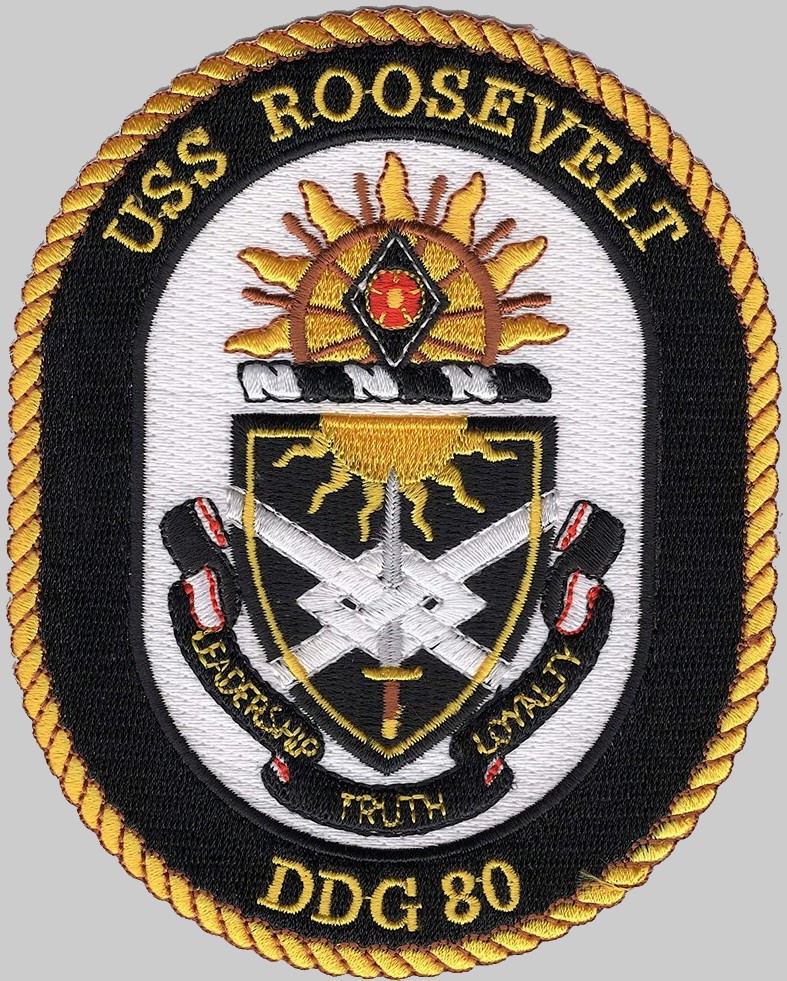 ddg-80 uss roosevelt insignia crest patch badge arleigh burke class destroyer us navy 02p