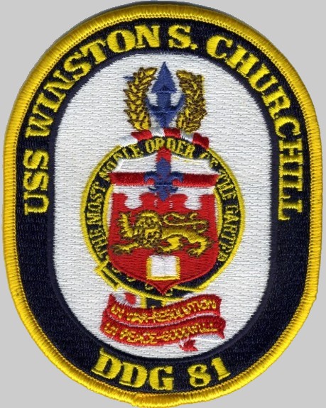 ddg-81 uss winston s. churchill insignia crest patch badge destroyer us navy 02p