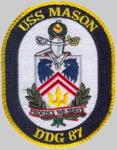 DDG-87 USS Mason patch crest insignia