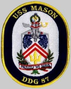 USS Mason DDG-87 crest insignia patch