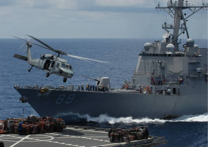 DDG-89 USS Mustin replenishment Andaman Sea 2008