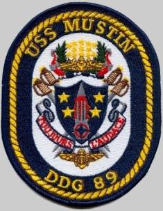 DDG-89 USS Mustin patch crest insignia