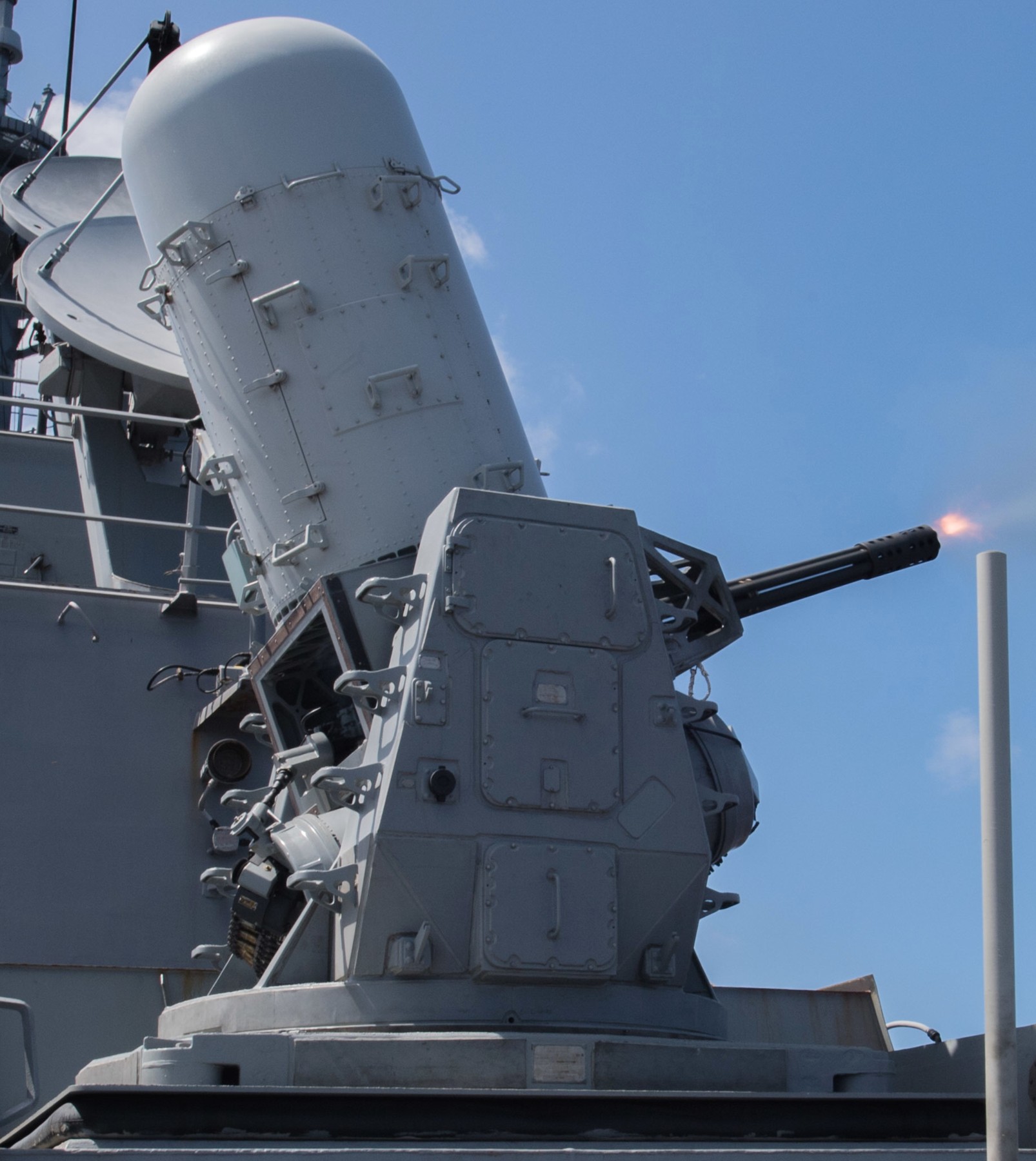 ddg-97 uss halsey arleigh burke class guided missile destroyer aegis us navy mk.15 phalanx ciws fire 53