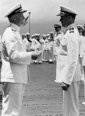 Admiral Chester Nimitz and Lieutenant Commander Clarence W. McClusky - Distinguished Flying Cross 1942