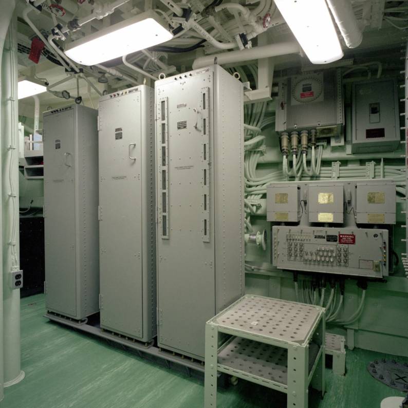 sonar equipment room aboard USS Reuben James FFG-57