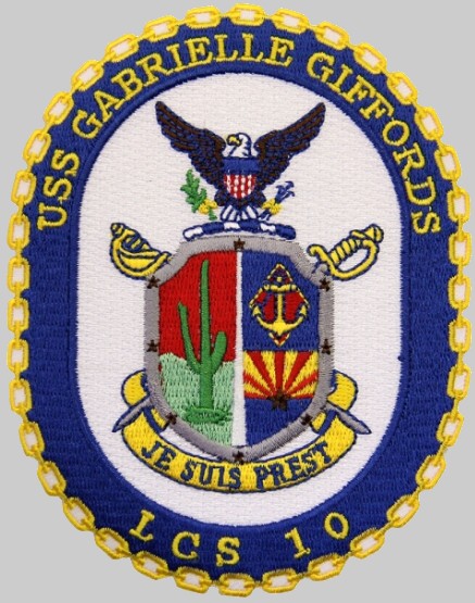 lcs-10 uss gabrielle giffords insignia crest patch badge littoral combat ship us navy 03p