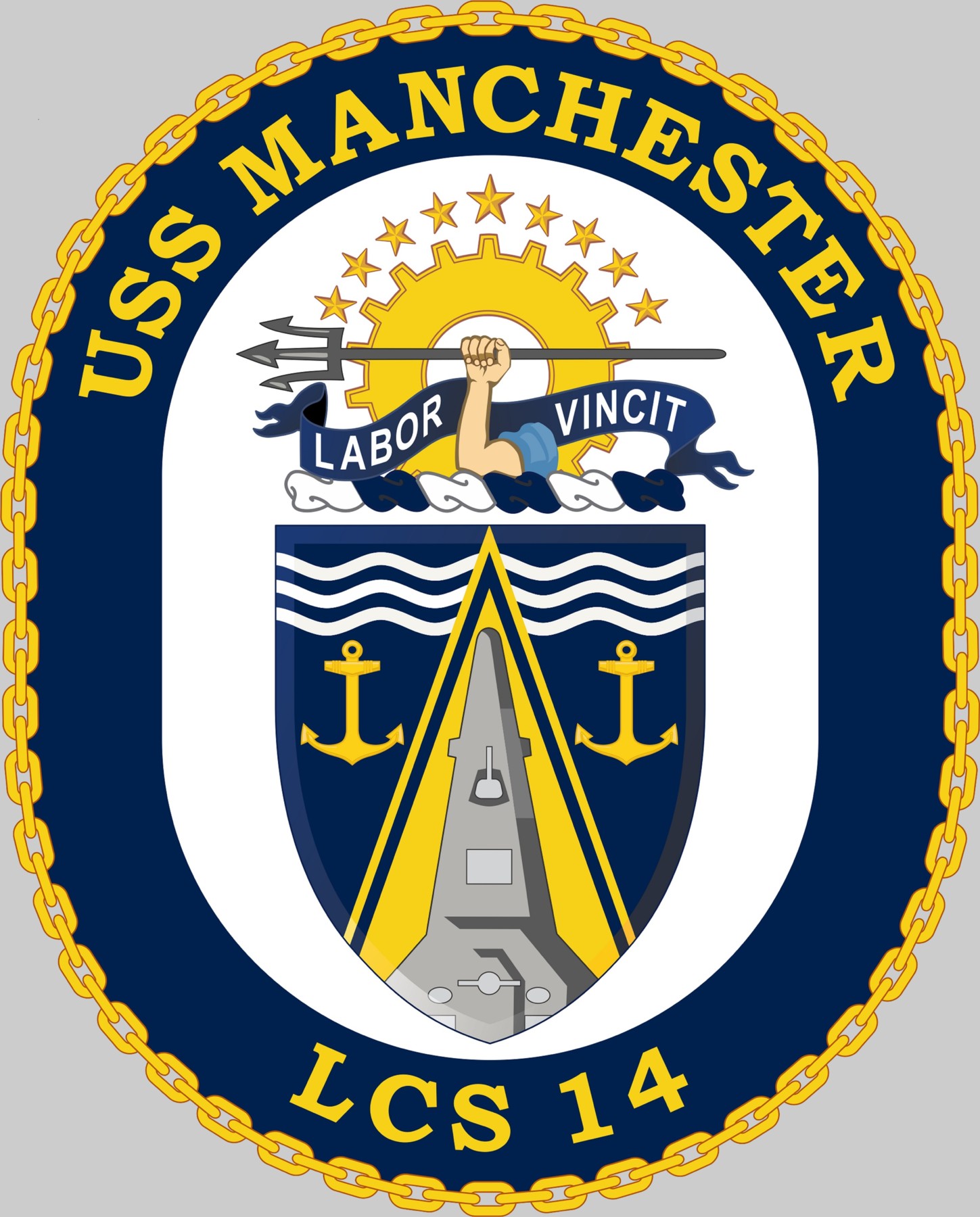 lcs-14 uss manchester crest insignia patch badge littoral combat ship independence class us navy 02x