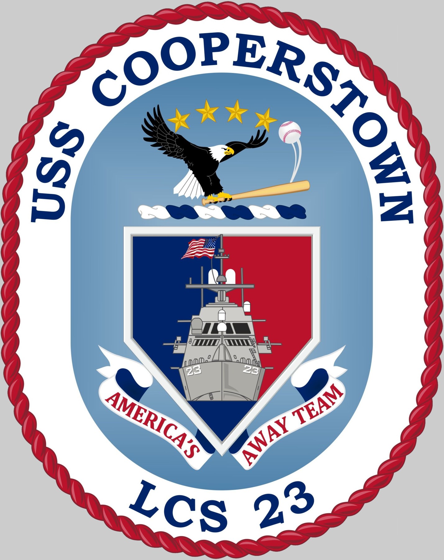 lcs-23 uss cooperstown crest insignia patch badge freedom class littoral combat ship us navy 02x