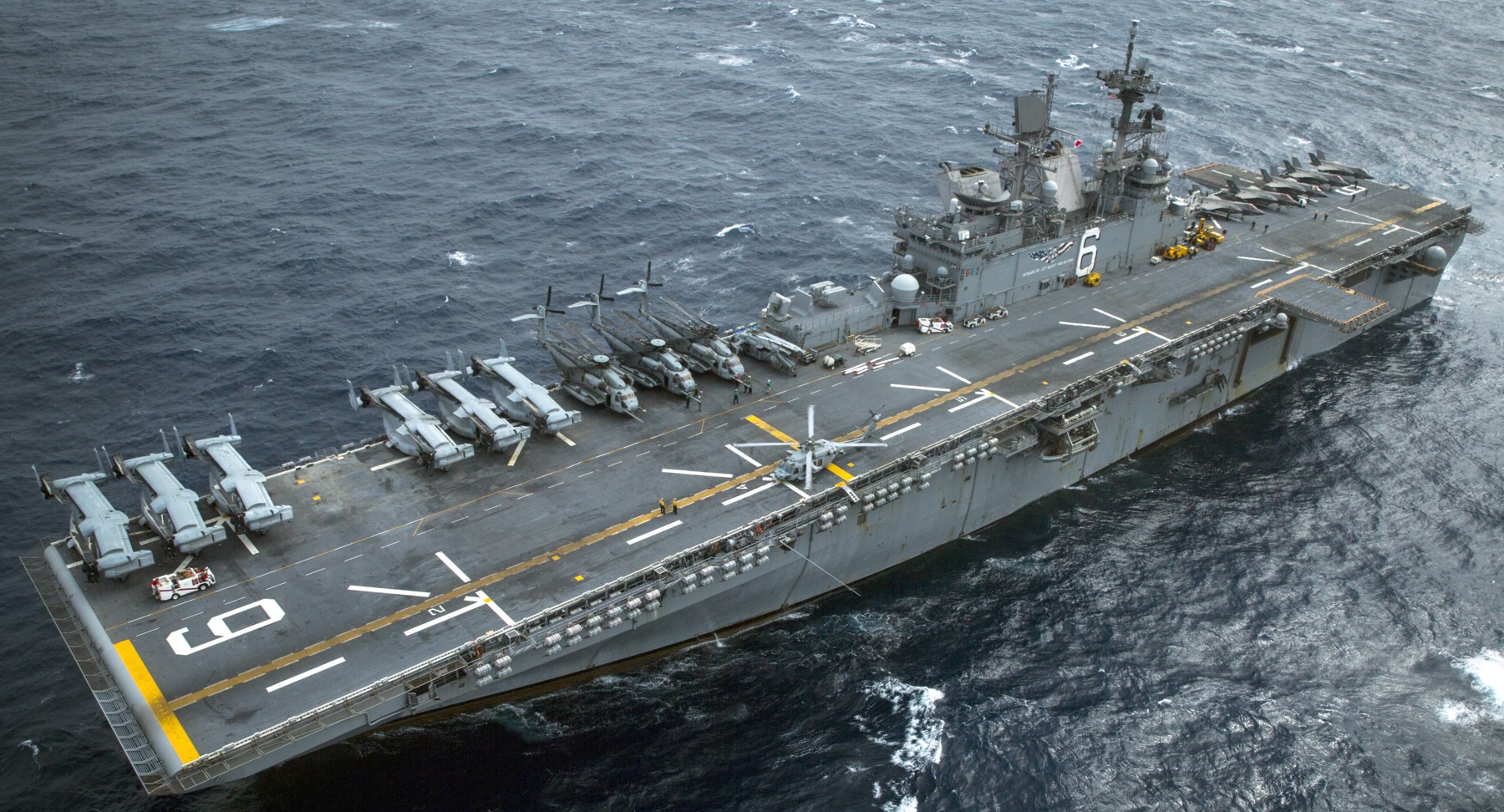 lha-6 uss america amphibious assault ship landing us navy marines vmm-265 166