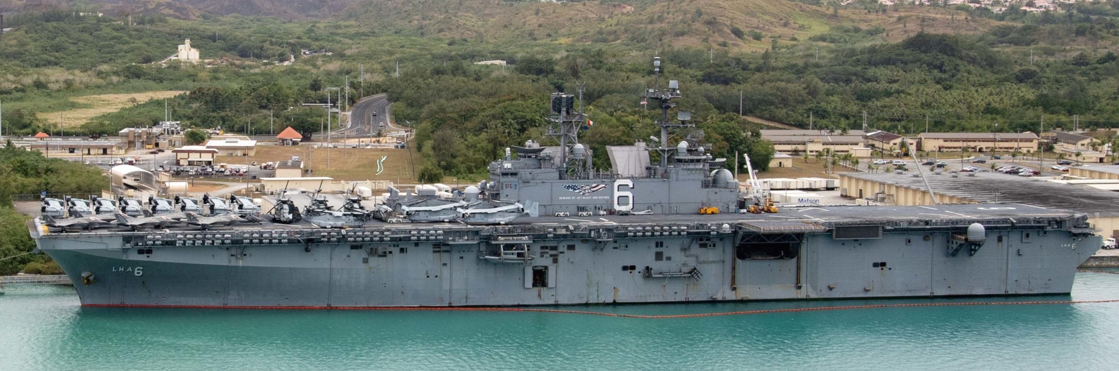 lha-6 uss america amphibious assault ship landing us navy marines vmm-265 naval base guam apra harbor 169