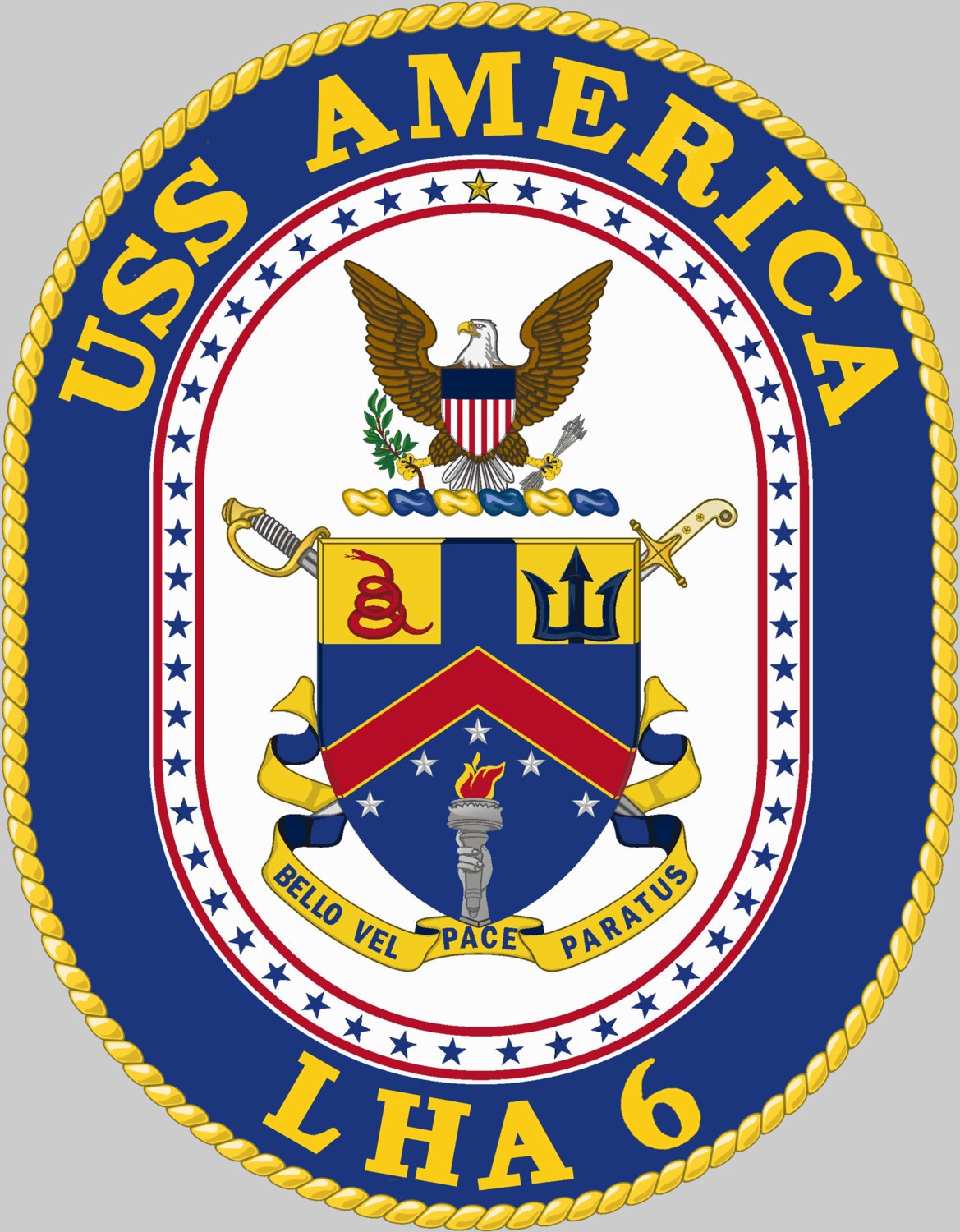 lha-6 uss america crest insignia patch badge amphibious assault ship landing us navy marines 03c