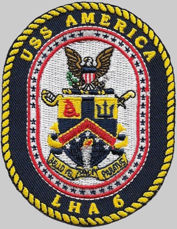 lha-6 uss america crest insignia patch badge amphibious assault ship landing us navy marines 02p