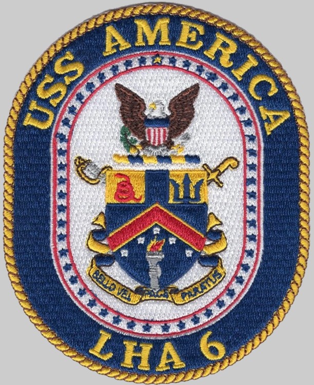 lha-6 uss america crest insignia patch badge amphibious assault ship landing us navy marines 03p