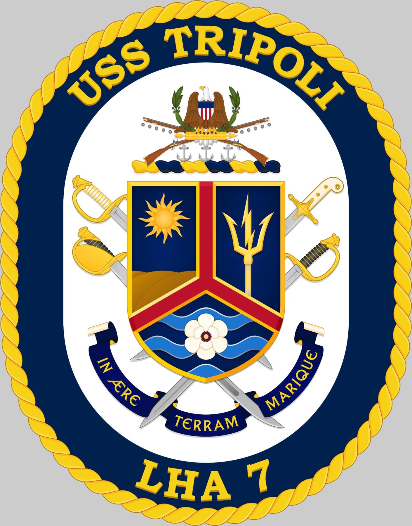 lha-7 uss tripoli insignia crest patch badge america class amphibious assault ship us navy 02x