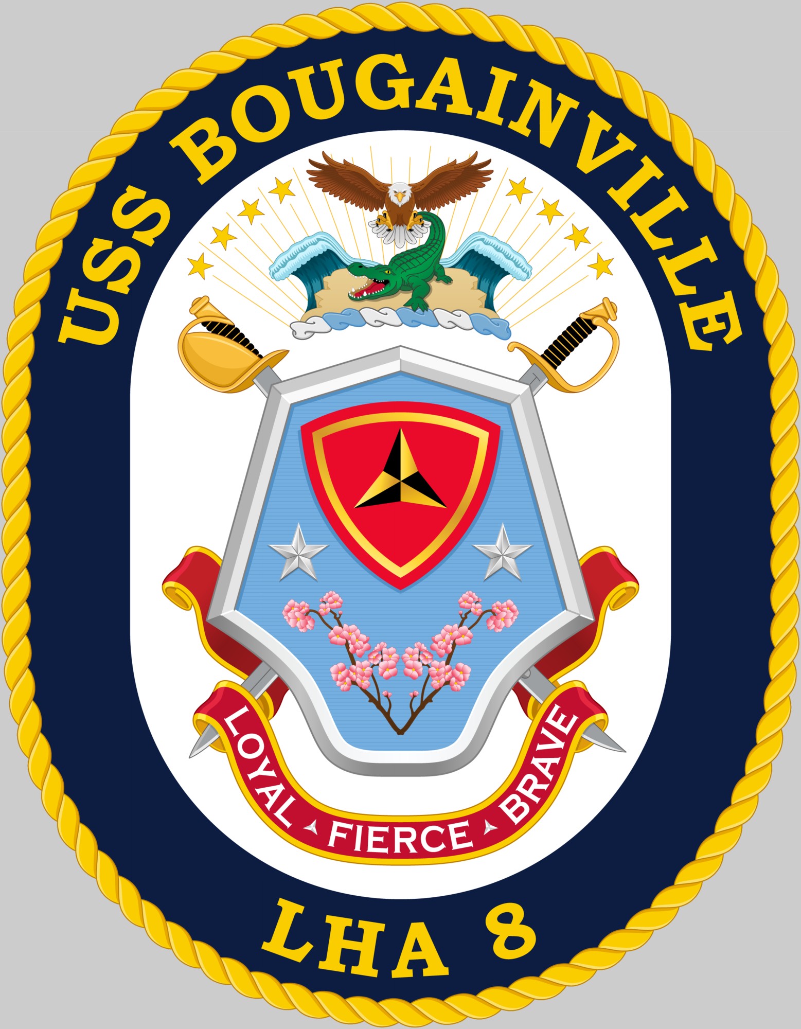 lha-8 uss bougainville insignia crest patch badge amphibious assault ship us navy 02x