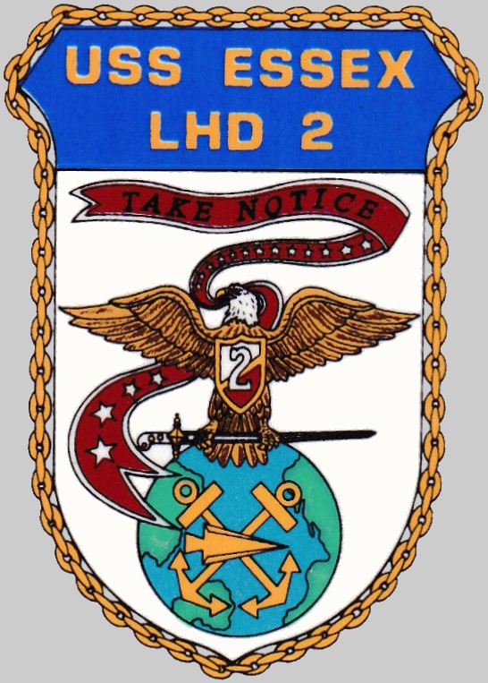 lhd-2 uss essex insignia crest patch badge wasp class amphibious assault ship us navy 02x