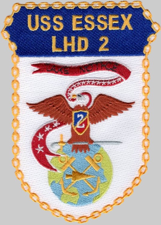 lhd-2 uss essex insignia crest patch badge wasp class amphibious assault ship us navy 02p