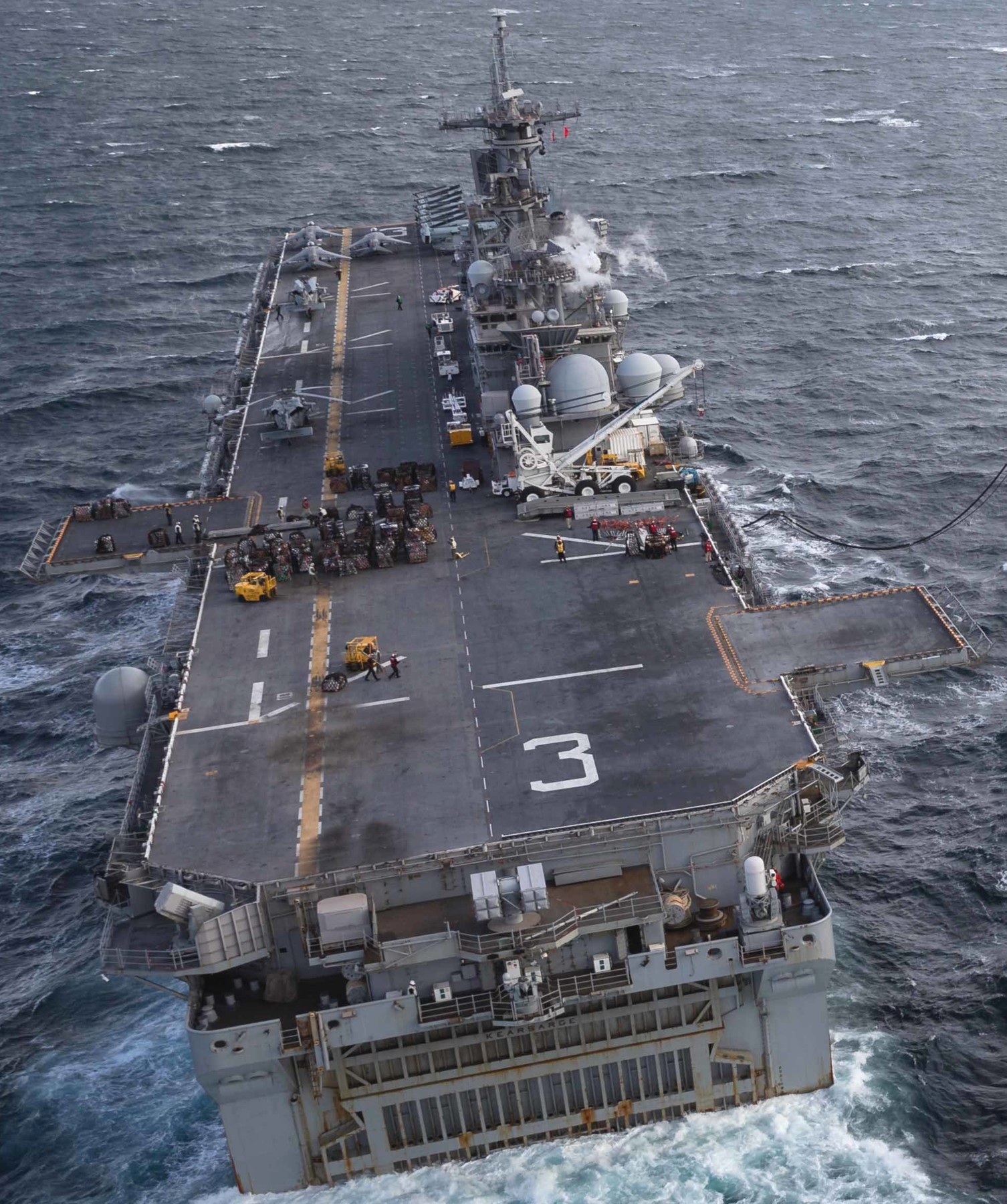 lhd-3 uss kearsarge wasp class amphibious assault ship us navy marines vmm-263 flight deck 233