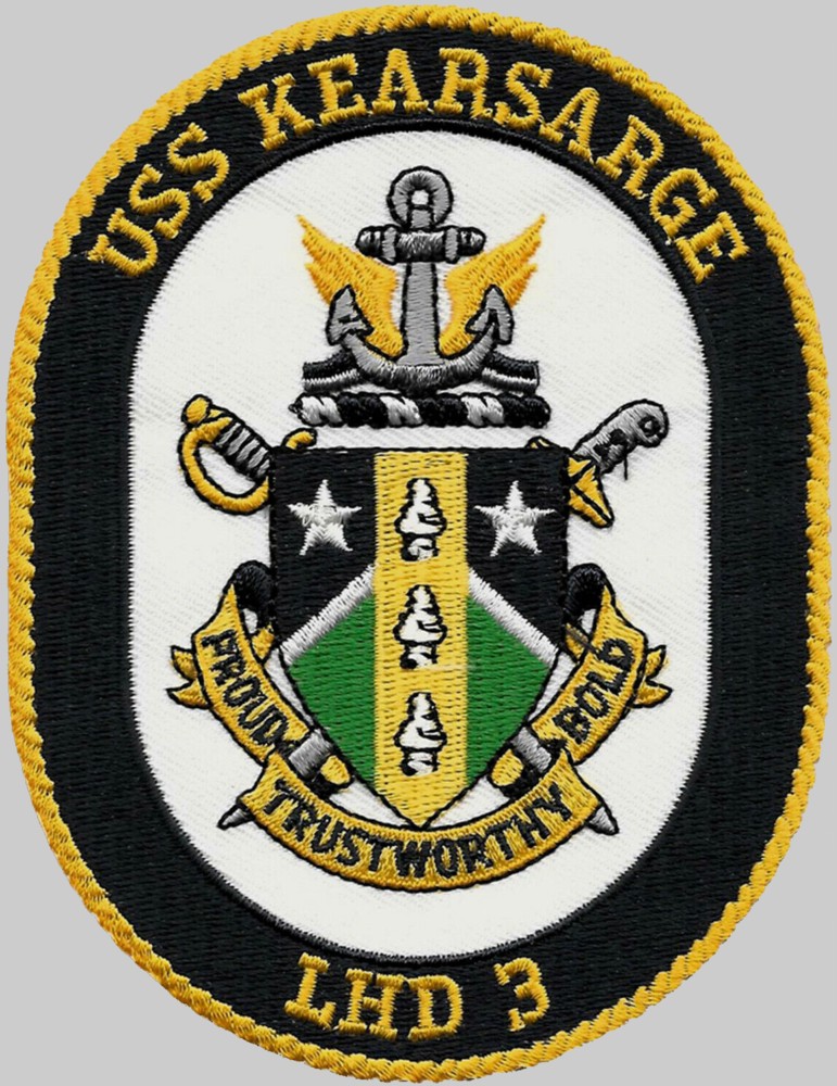 lhd-3 uss kearsarge insignia crest patch badge wasp class amphibious assault ship us navy 02p
