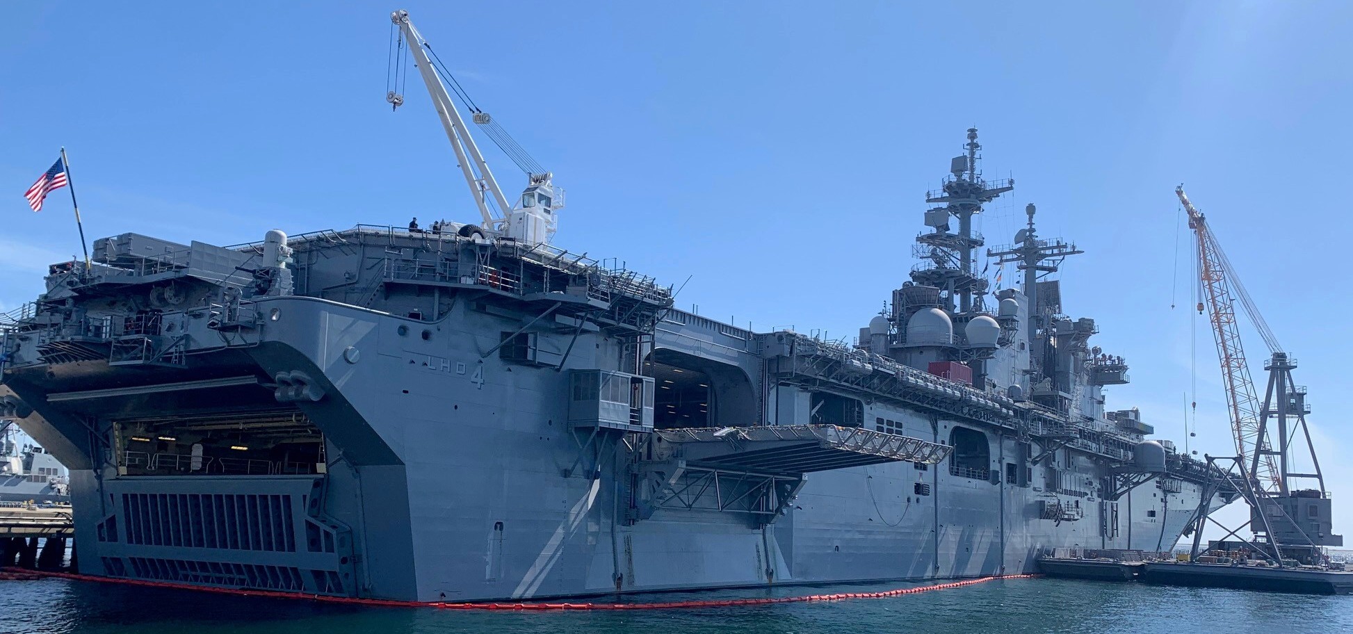 lhd-4 uss boxer wasp class amphibious assault ship landing helicopter dock us navy naval base san diego california 157