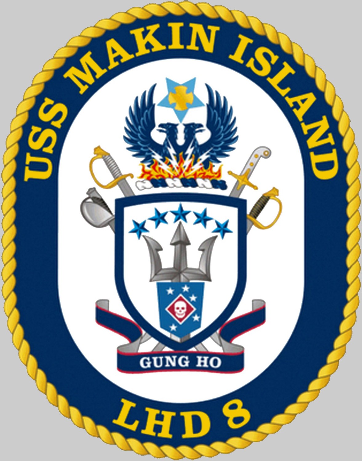lhd-8 uss makin island insignia crest patch badge amphibious assault ship landing helicopter dock us navy 02x