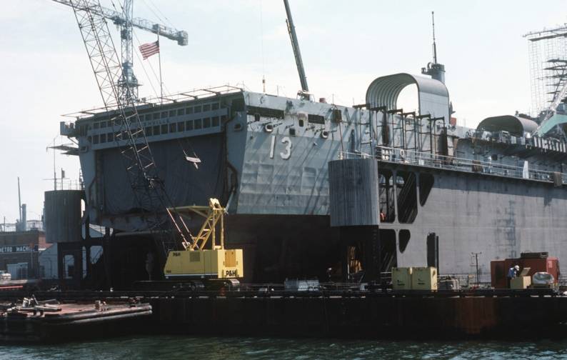 LPD-13 USS Nashville dry dock Norfolk 1983