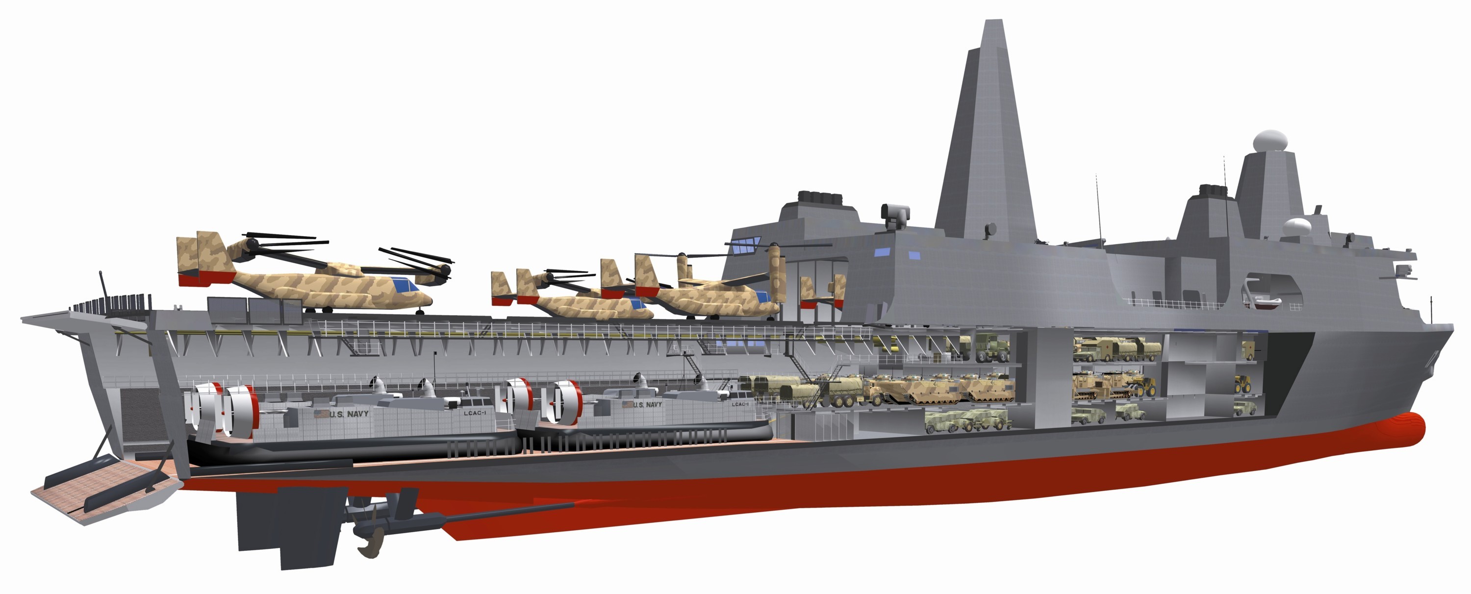 san antonio class amphibious transport dock ship landing platform navy 03x drawing