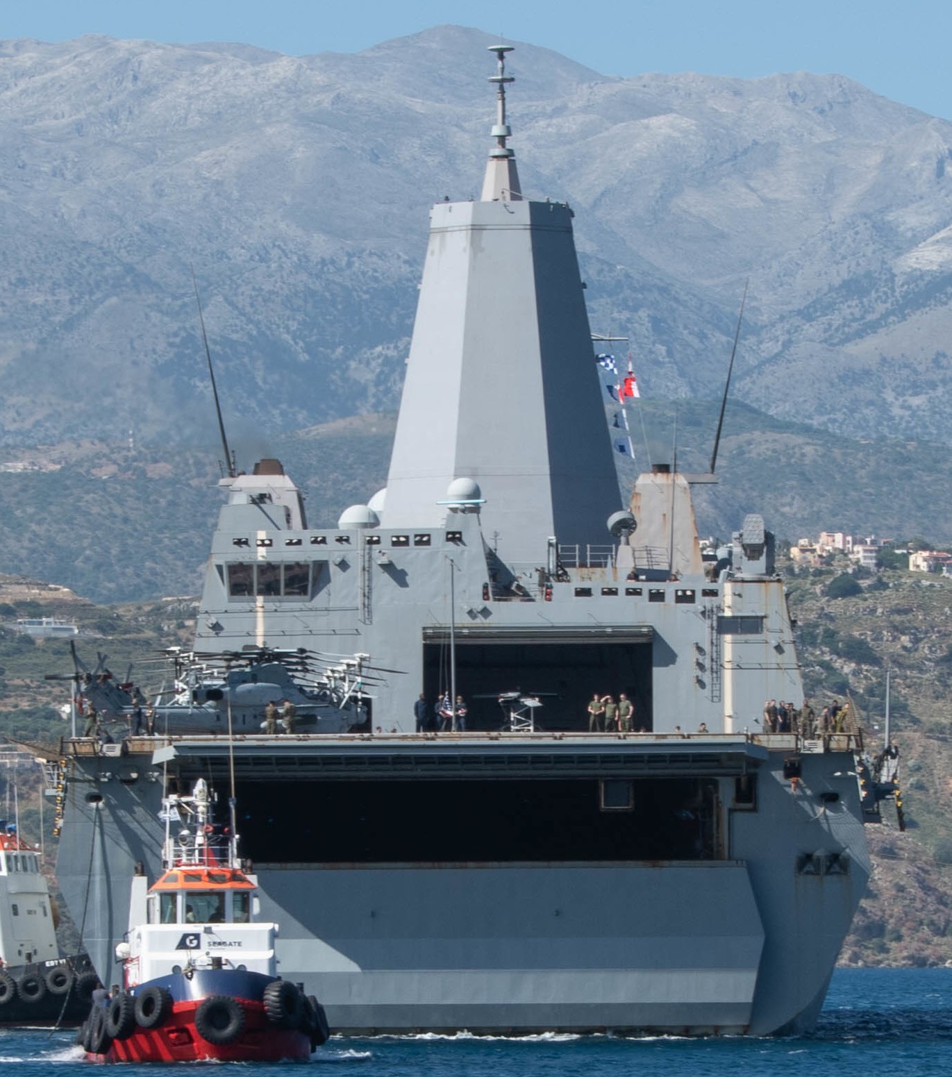 lpd-17 uss san antonio amphibious transport dock landing ship us navy nsa souda bay crete greece 91