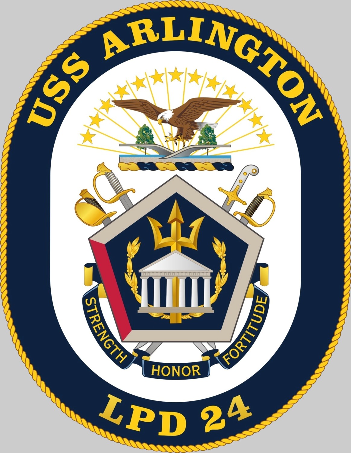 lpd-24 uss arlington insignia crest patch badge amphibious transport dock ship navy 02x