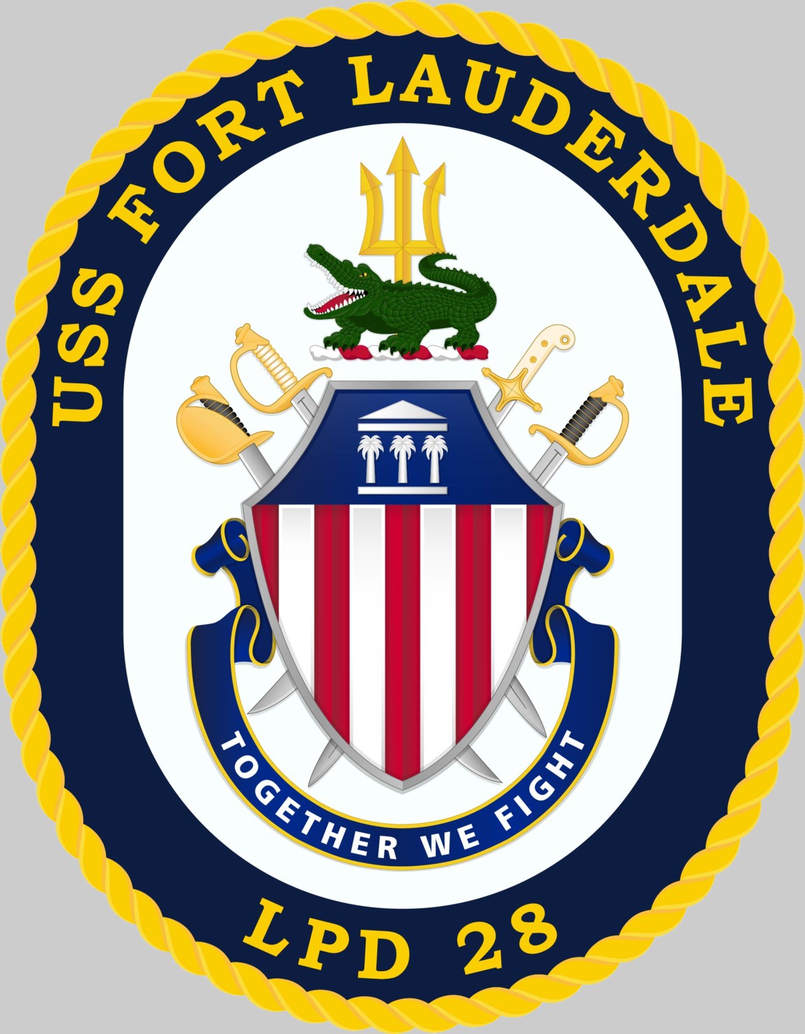 lpd-28 uss fort lauderdale crest insignia patch badge san antonio class amphibious transport dock landing ship us navy 02x