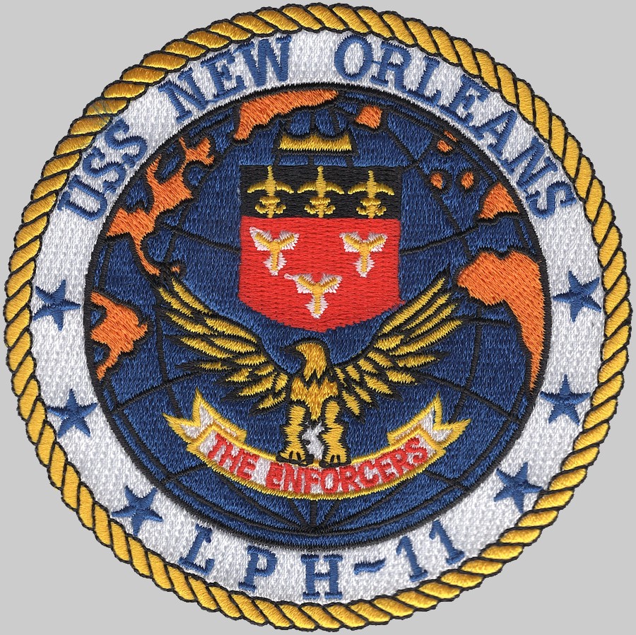 lph-11 uss new orleans insignia crest patch badge amphibious assault ship landing helicopter us navy 02p
