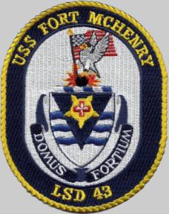 lsd 43 uss fort mchenry patch insignia crest badge dock landing ship us navy