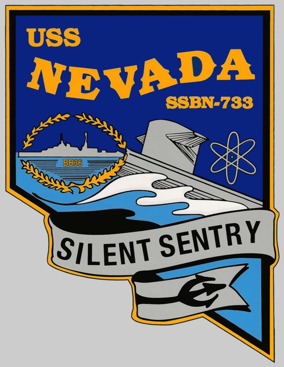 ssbn-733 uss nevada insignia patch crest ohio class ballistic missile submarine 04