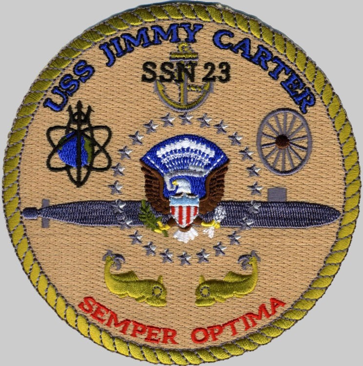 ssn-23 uss jimmy carter insignia crest patch badge seawolf class attack submarine us navy 03p