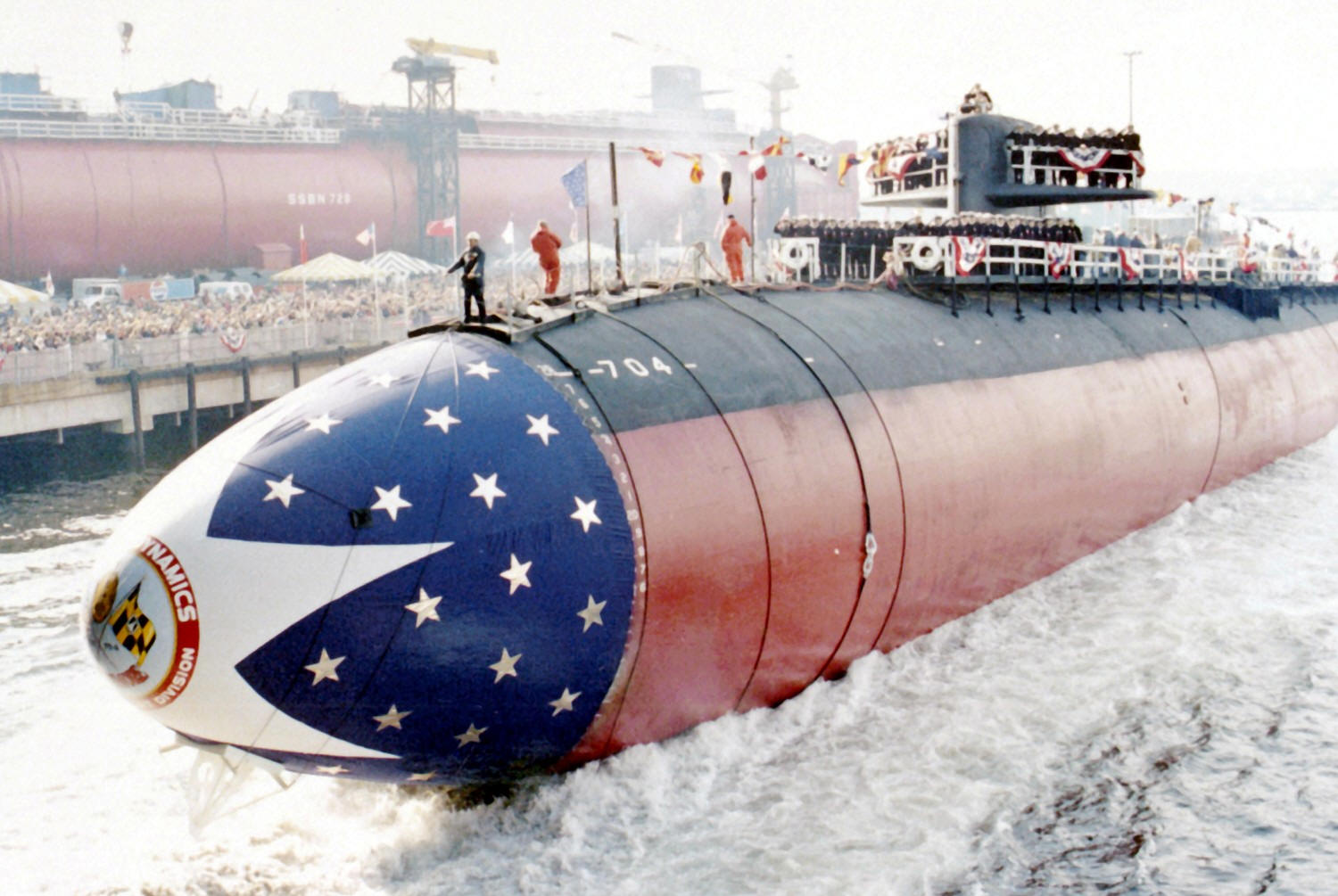 ssn-704 uss baltimore launching ceremony december 1980