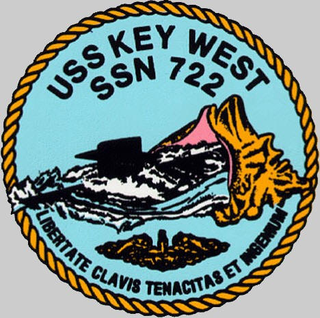 ssn-722 uss key west insignia crest patch badge los angeles class attack submarine us navy