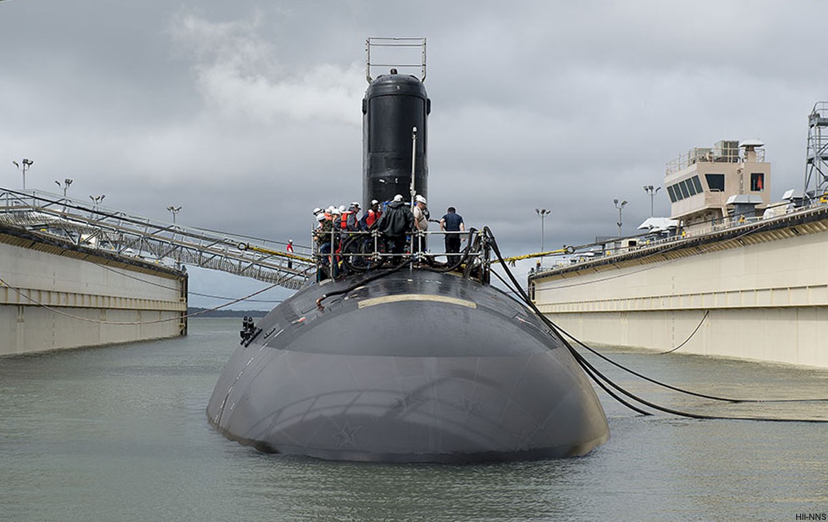 ssn-785 uss john warner virginia class attack submarine us navy 23 launching floating-off