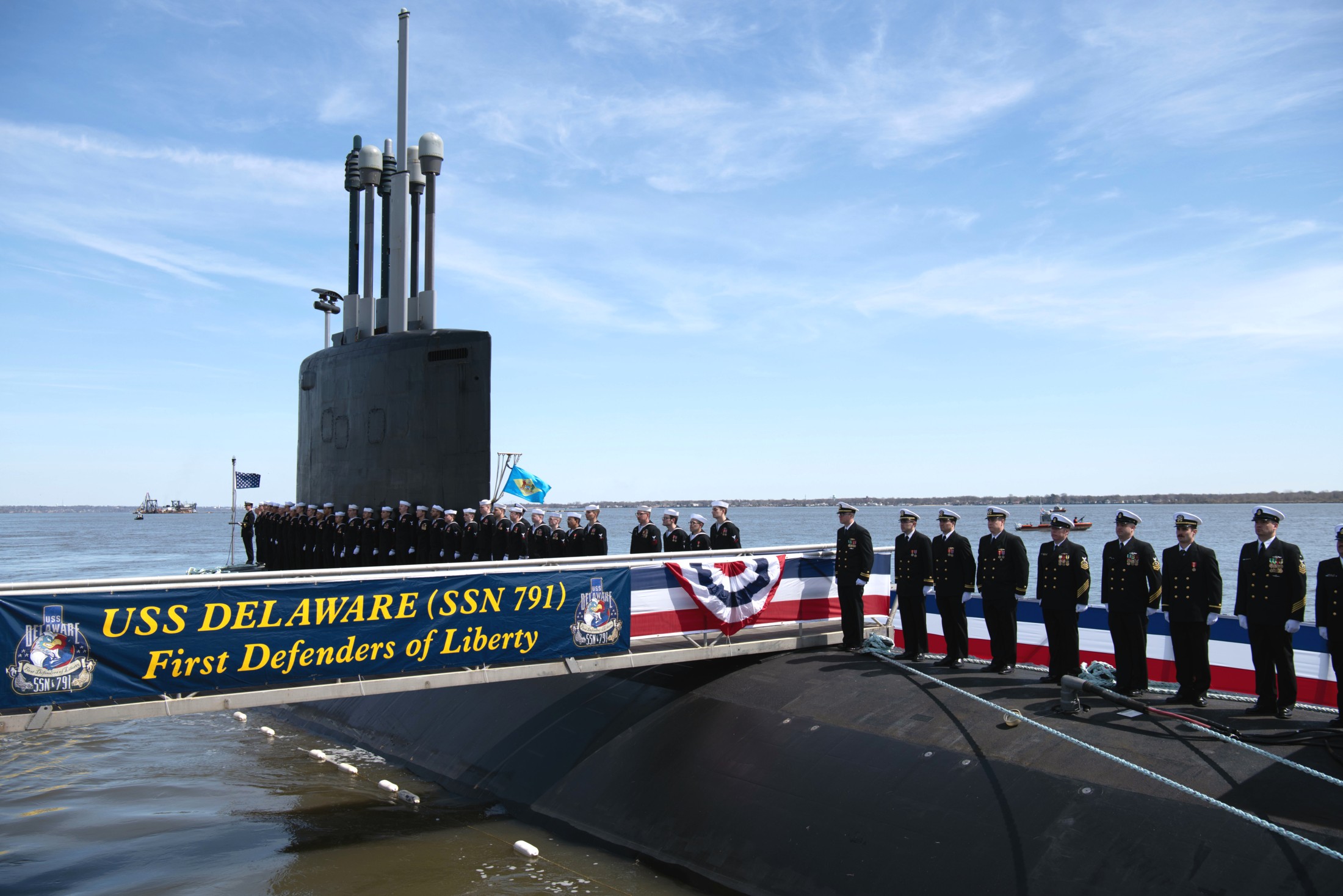 ssn-791 uss delaware virginia class attack submarine us navy commissioning wilmington 24